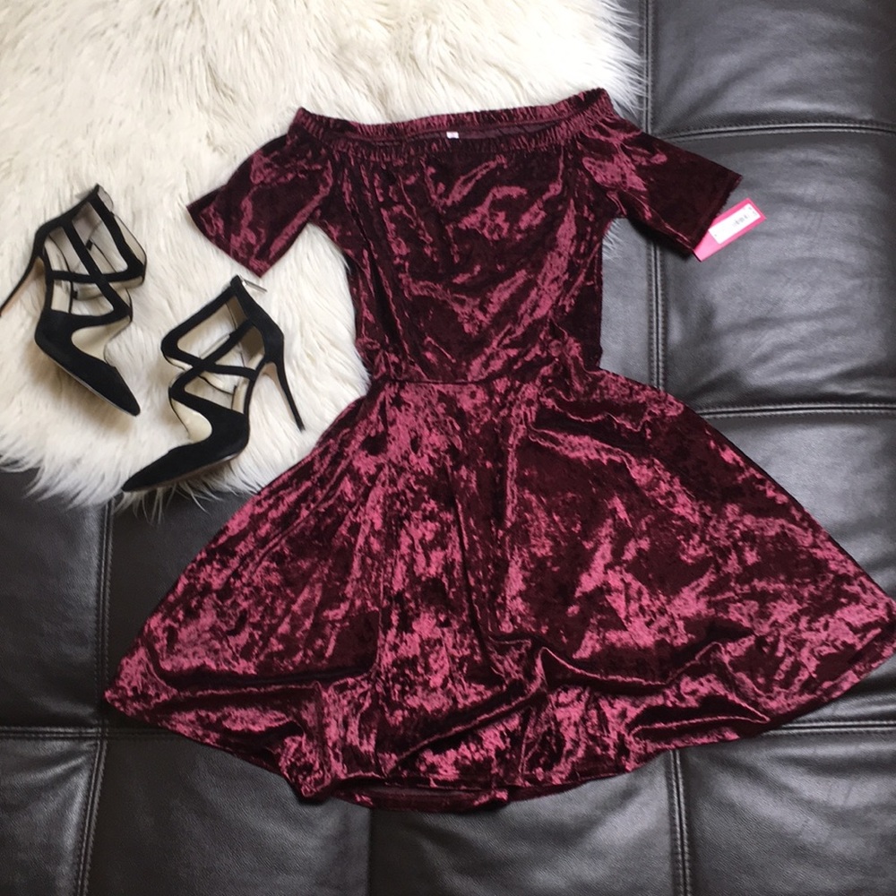 Faux velvet dress SOLD